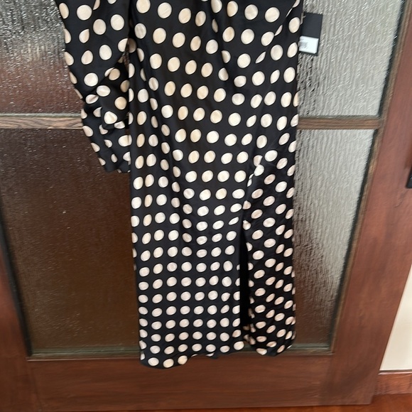 NEW IEENA MAC DUGGAL One Shoulder Polka Dot‎ MIDI DRESS Size 8 $398  PUFF SLEEVE - Picture 7 of 9
